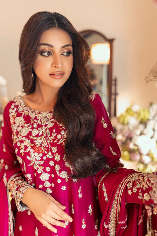 SUNNiA MANAHiL Winter 3pc Heavy Embroidered Dhanak Suite -AC0456