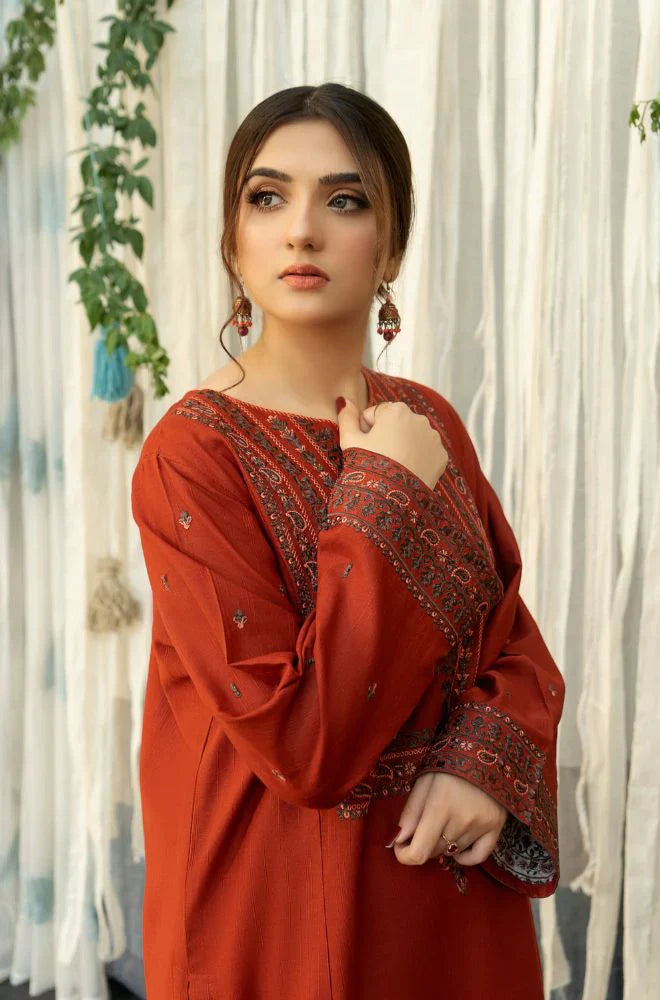 AISLING Winter 3pcs Dhanak embroidered Suite -AC0701