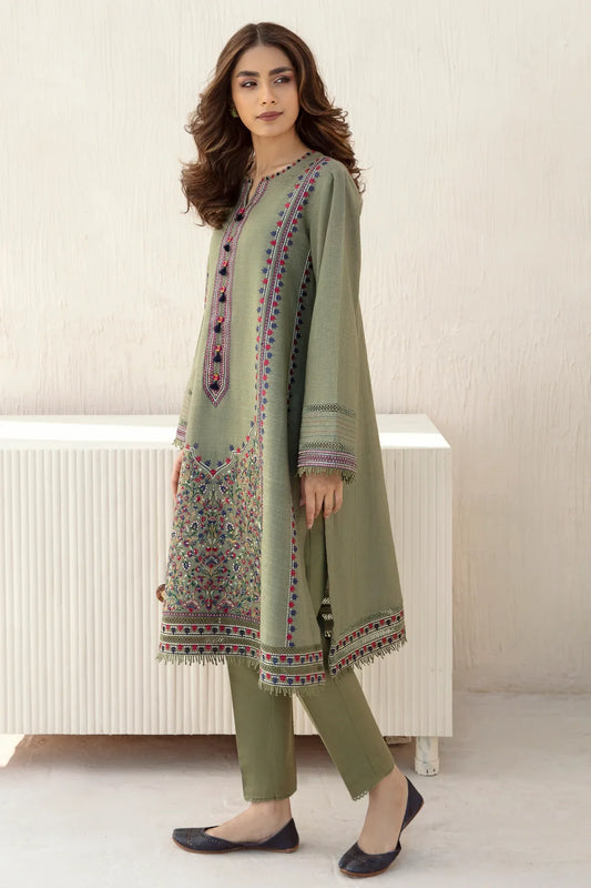 JAZMIN Winter khaddar 3pc Embroidered Suite -AC0691