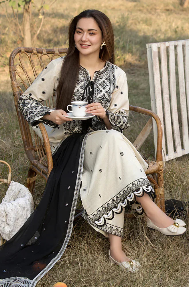 Allys Winter 3PC Dhanak Embroidered Suit -AC0735