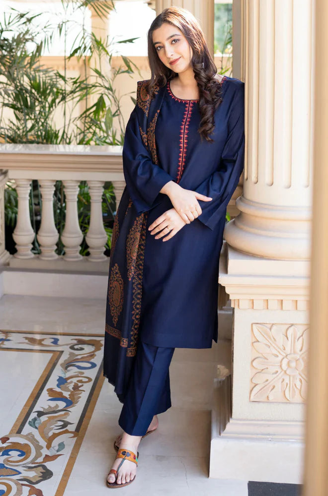 AISLING-Winter 3PC Dhanak Embroidered Suit -AC0722