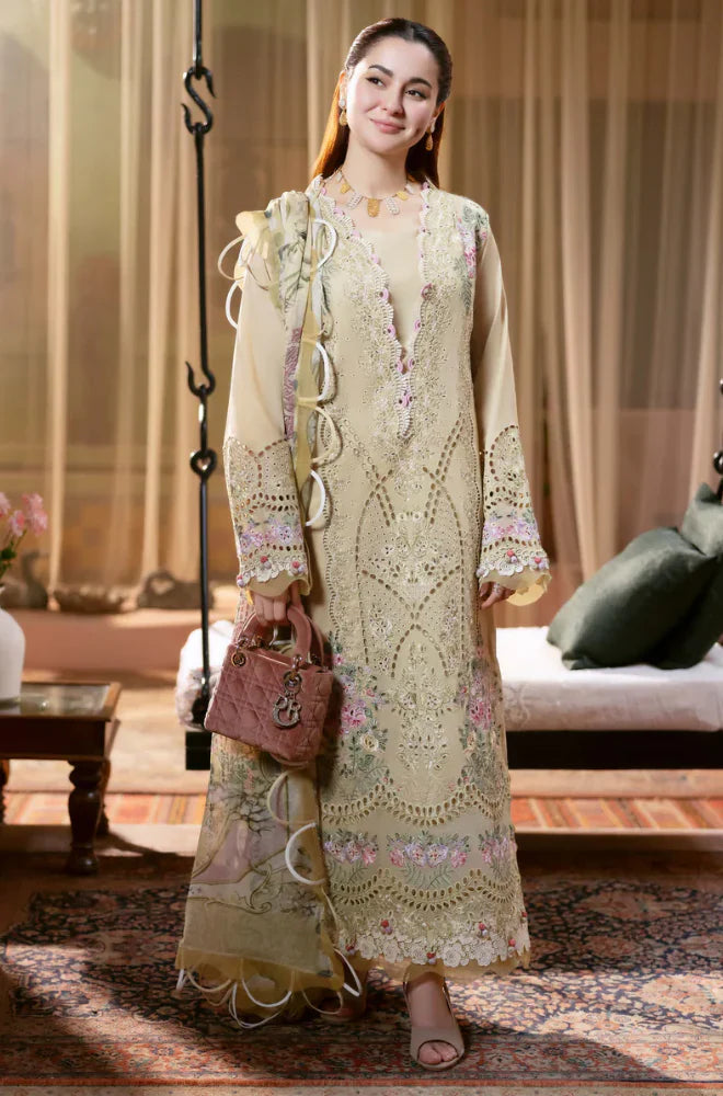 Qalamkar - Summer 3PC Lawn Embroidered Suit - AC0188
