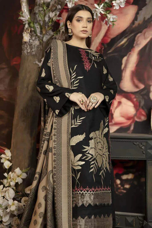 CHARIZMA Winter 3pc Unstitched Heavy Embroidered Dhanak Suite -AC2145