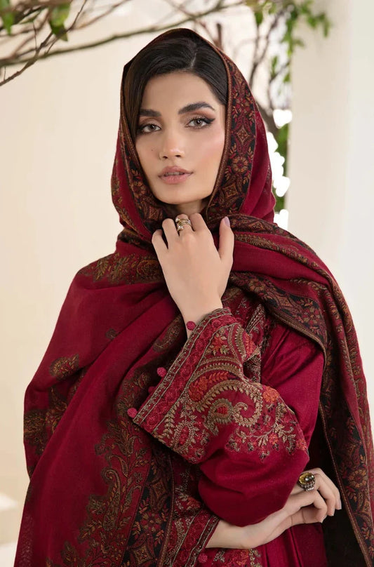 MARIA B Winter 3PC Dhanak Embroidered Suite -AC0907