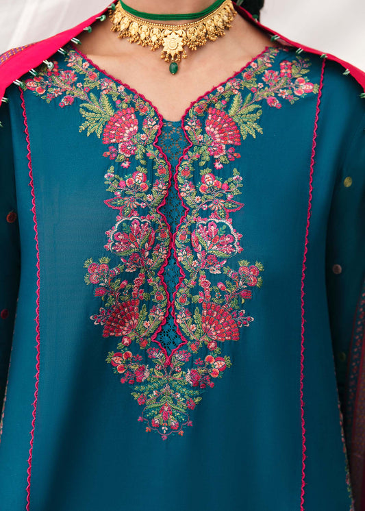 Hussain Rehar Winter 3PC Dhanak Embroidered Suit -AC0739