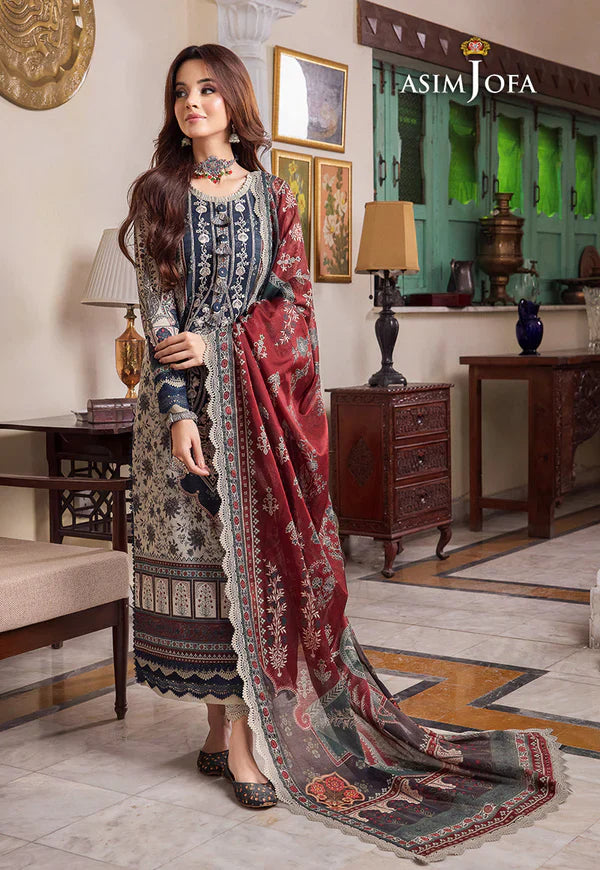 Asim Jofa - Summer 3PC Lawn Digital Print Dress -AC0270