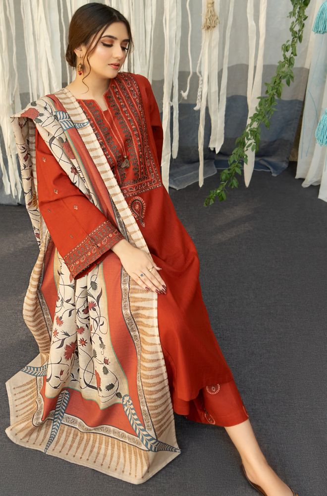 AISLING Winter 3pcs Dhanak embroidered Suite -AC0701