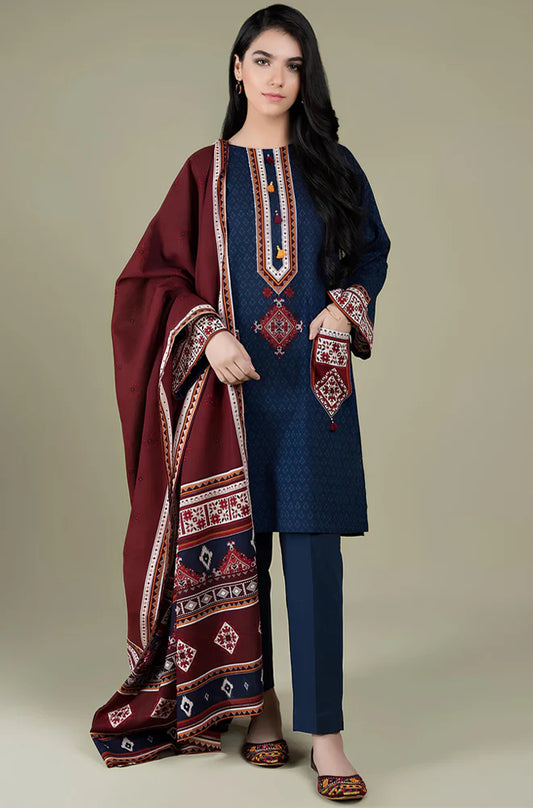 KAYSERIA Winter 3PC Dhanak Embroidered Suite -AC2134