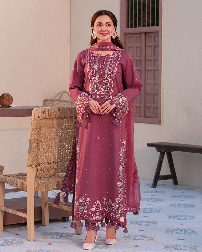 ALLYS Winter 3PC Dhanak Full Embroidered Suite -AC0447