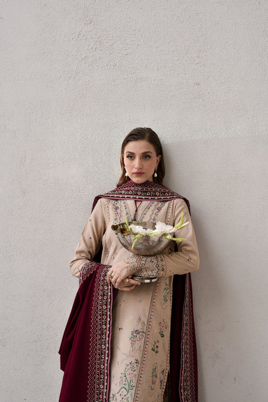 IZEL Winter 3PC Dhanak Embroidered Suit -AC0751