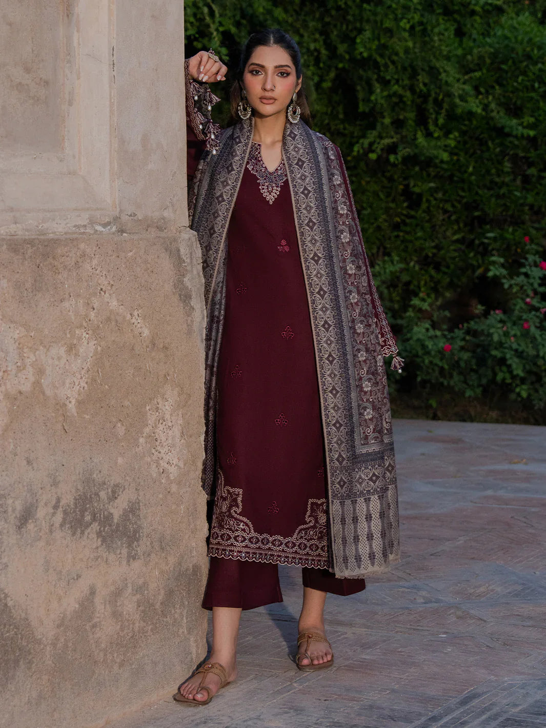 Jazmin Winter 3PC Dhanak Embroidered Suit -AC0736