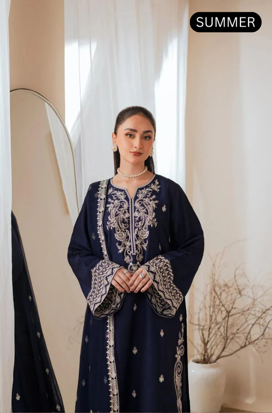 Nureh - Summer 3PC Lawn Embroidered Suit - AC0149