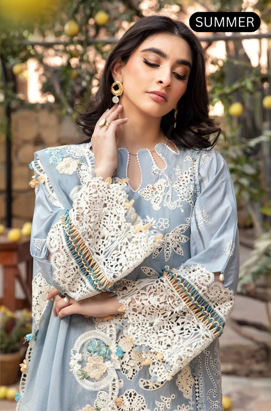 Elaf - Summer 3PC Emb Luxury Lawn suit -AC0607