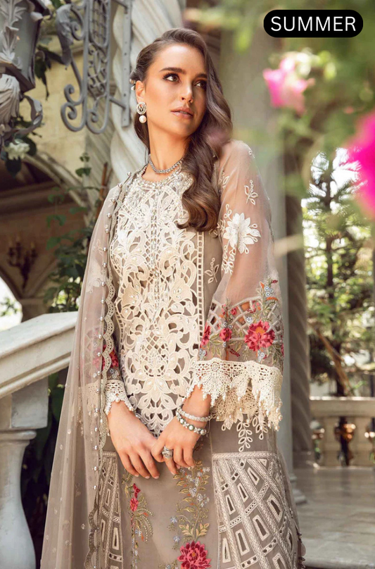 MARIA B - Summer 3pc Lawn Luxury Emb suit -4057