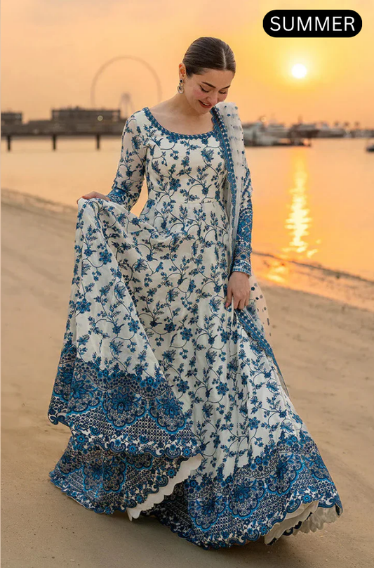 FAIZA SAQLAIN - Summer Frock 3PC Lawn Emb Dress - AC0209