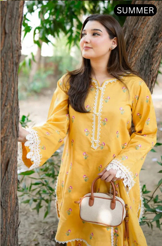 Aneela's - Summer 3PC Lawn Embroidered Suit - AC0211