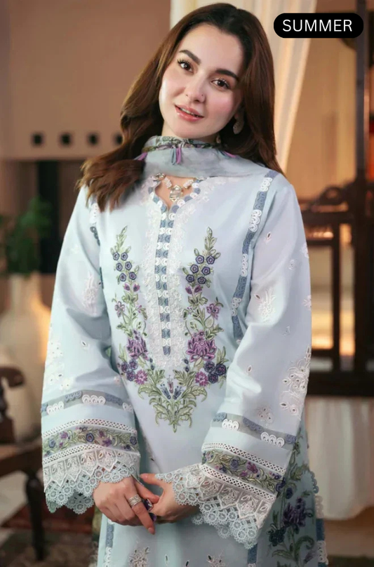 Jade -Summer 3PC Lawn ChickenKari Emb Suit -AC0133