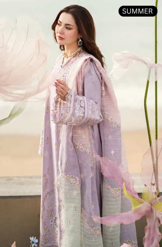 Qalamkar - Summer 3PC Lawn Emb Suit -AC026