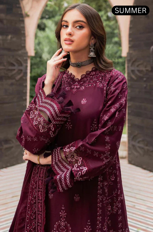 Farasha - Summer 3PC Lawn Embroidered Suit -AC0087