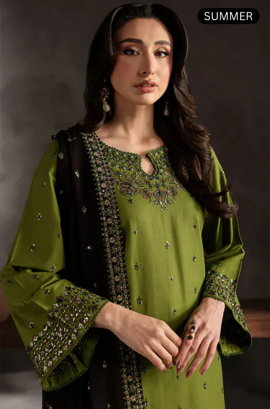 Batik - Summer 3PC Lawn Embroidered Suit - AC006