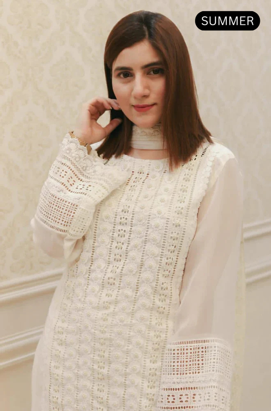 Maria.B - Summer 3PC Lawn Embroidered Suit - AC060