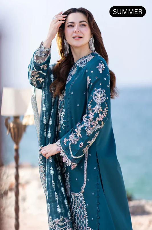 Qalamkar - Summer 3PC Lawn Embroidered Suit -AC005