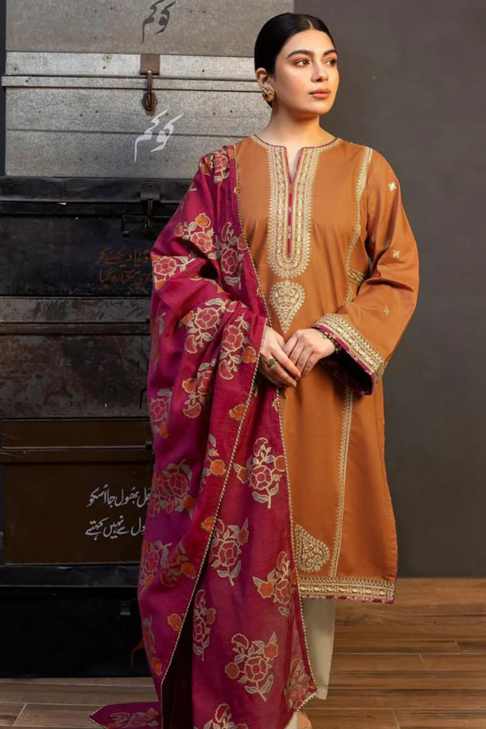 KOKUM Winter Dhanak Embroidery Unstitch 3PC Suite -AC0165