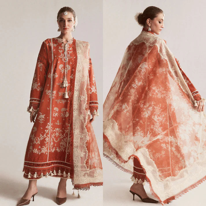 Hussain Rehar Winter Embroidered 3pc Dhanak Suite -AC0725