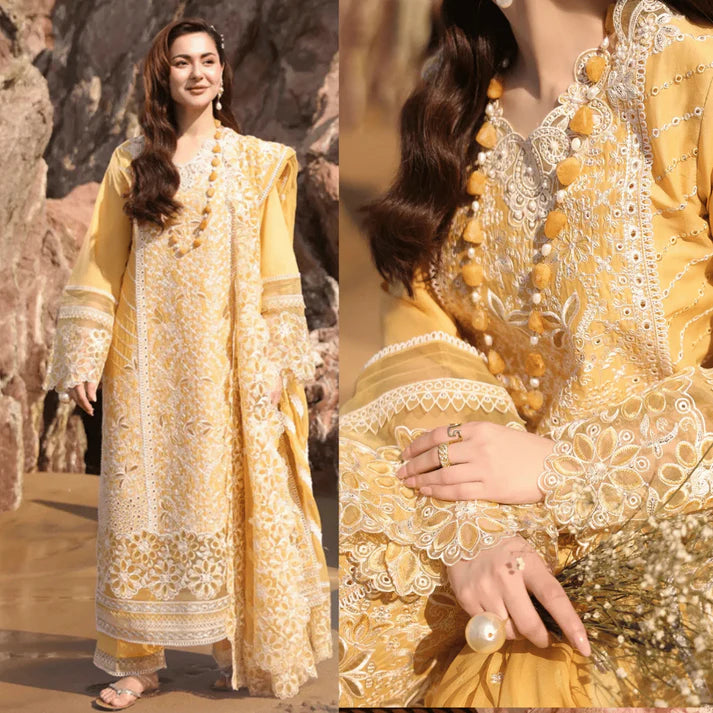 Qalamkar - Summer 3PC Chikenkari Emb Lawn Suit -AC0193
