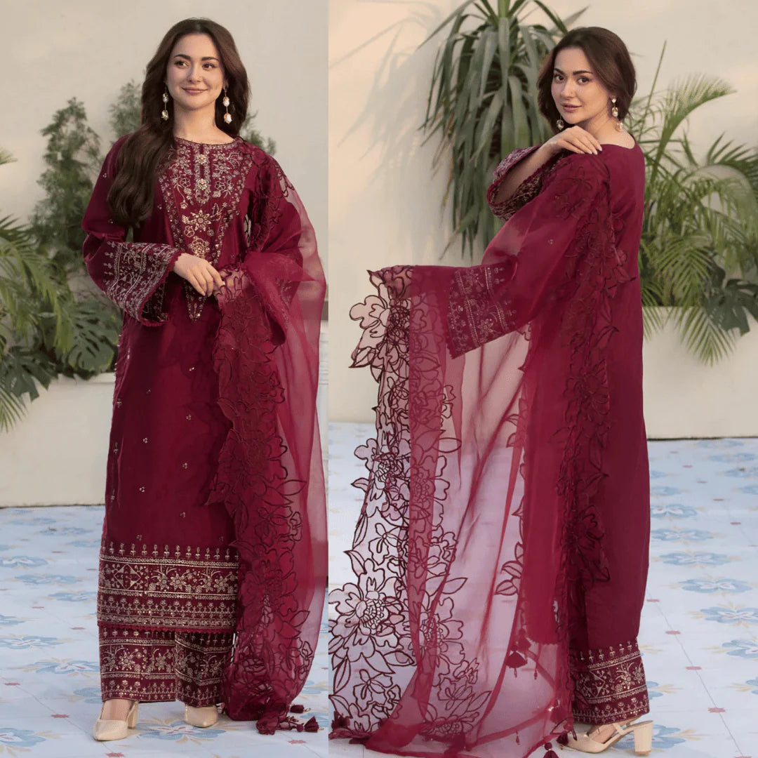 Qalamkar - Summer 3PC Embroidered Lawn Dress -AC028