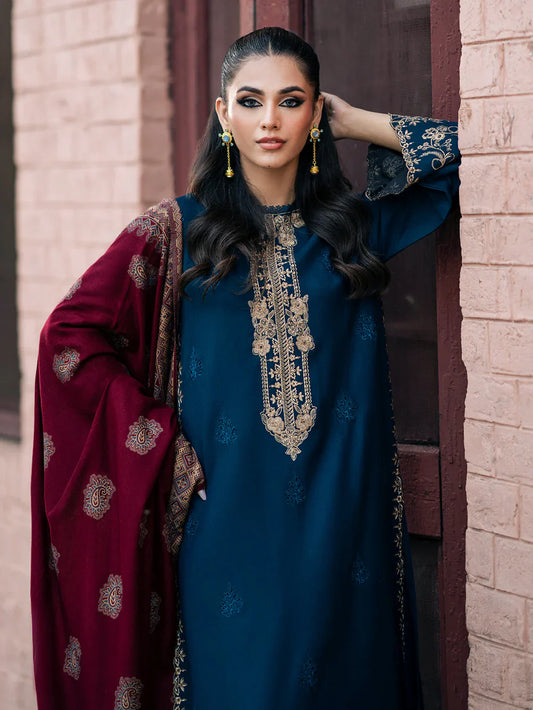 IZEL Winter 3PC DHANAK EMBROIDERED SUIT -AC0711