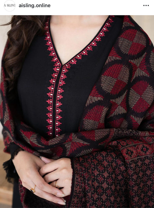 AISLING Winter Dhanak 3Pcs Embroidered Suite-AC0690