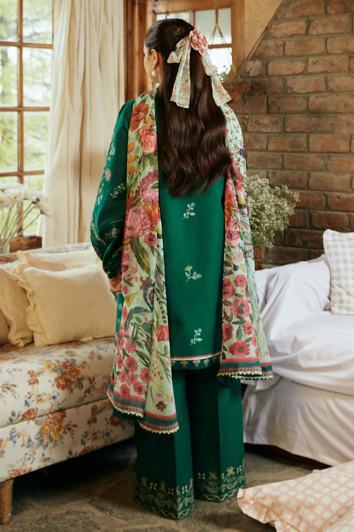 ZARA SHAHJAHAN Winter Embroidered Dhanak 3pc suite-AC0113
