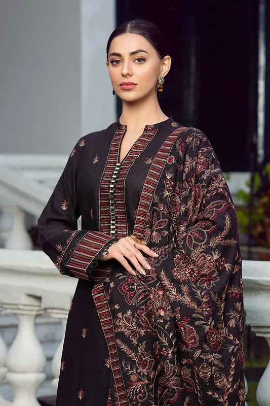 BAREEZE Winter Unstitched 3pcs Embroidered Dhanak Suite -AC0266