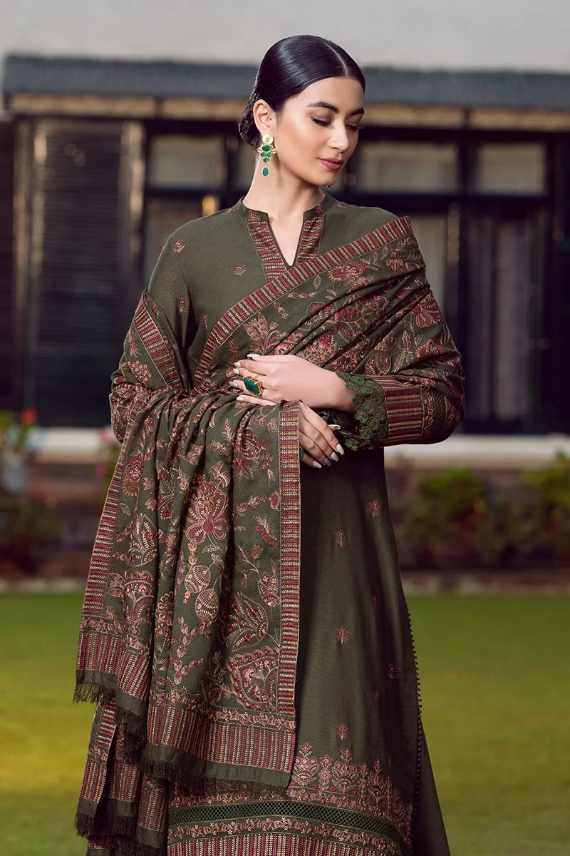 BAREEZE Winter Embroidered Dhanak 3pc Suite -AC0190