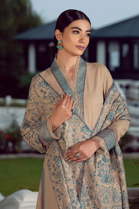 BAREEZE Winter Embroidered Dhanak 3pc Suite -AC0189