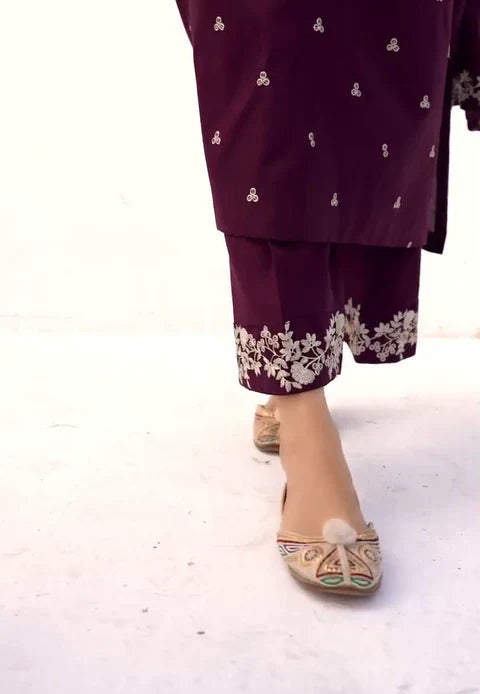 ROZANA Winter 3pc Dhanak Embroidered Suite -AC0727