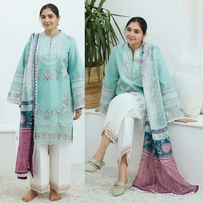 Zarashahjhan - Summer 3PC Lawn Embroidered Suit -AC0805