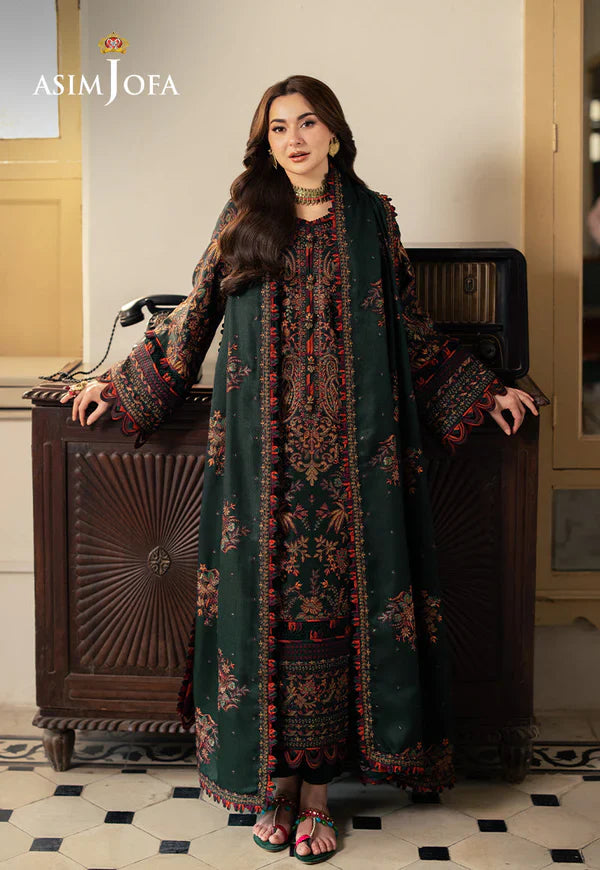 Asim Jofa Winter unstitched 3 piece Dhanak full embroidered suit -AC0749