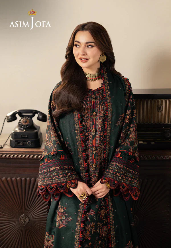 Asim Jofa Winter unstitched 3 piece Dhanak full embroidered suit -AC0749