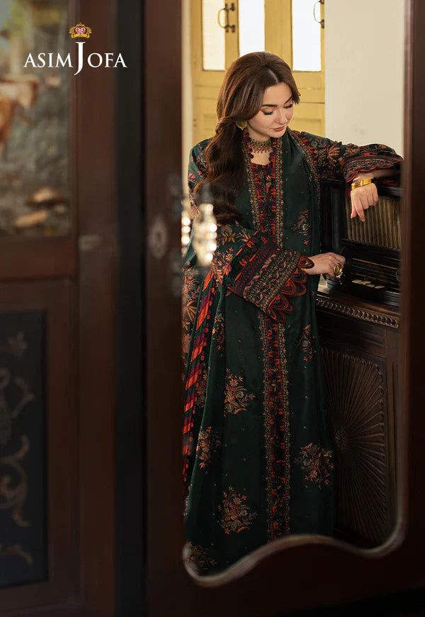 Asim Jofa Winter unstitched 3 piece Dhanak full embroidered suit -AC0749