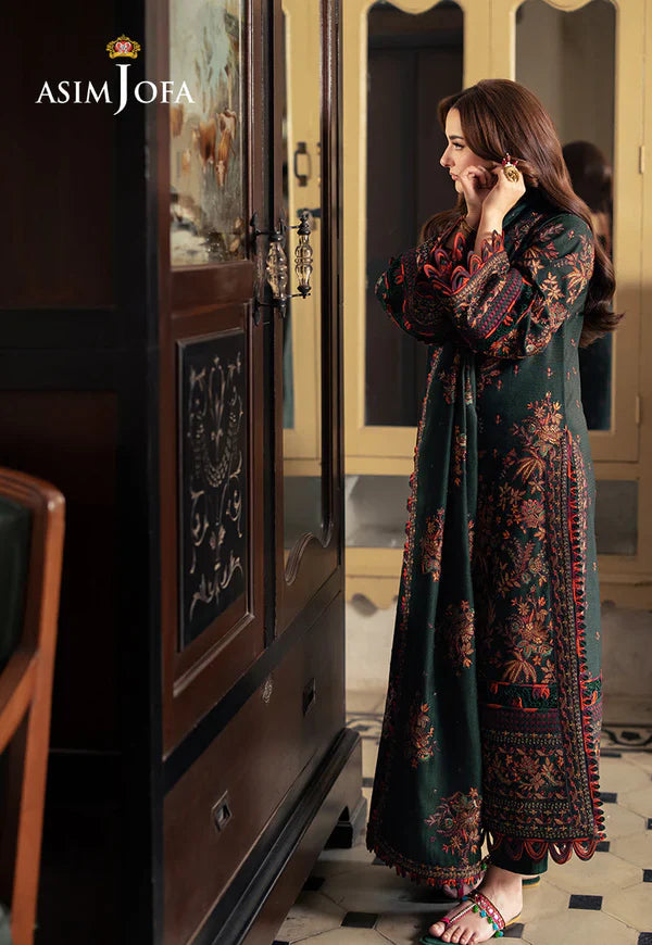 Asim Jofa Winter unstitched 3 piece Dhanak full embroidered suit -AC0749