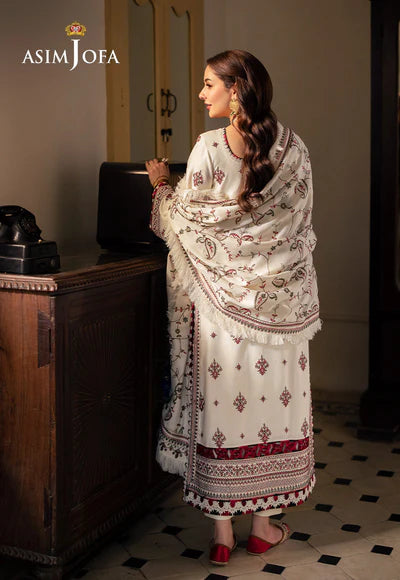 ASIM JOFA Winter Unstitched Full Embroidered  Dhanak 3PC  Suite -AC0231