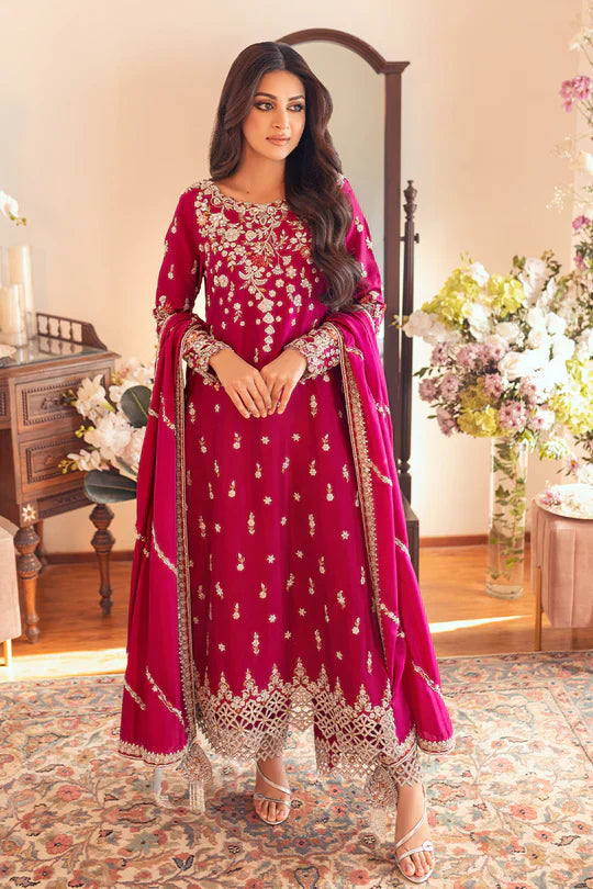 SUNNiA MANAHiL Winter 3pc Heavy Embroidered Dhanak Suite -AC0456