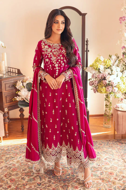 SUNNiA MANAHiL Winter 3pc Heavy Embroidered Dhanak Suite -AC0456