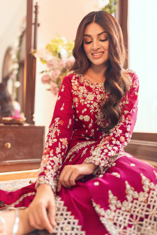 SUNNiA MANAHiL Winter 3pc Heavy Embroidered Dhanak Suite -AC0456