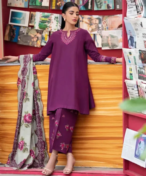 AISLING Winter Dhanak 3Pcs Embroidered Suite-AC0699