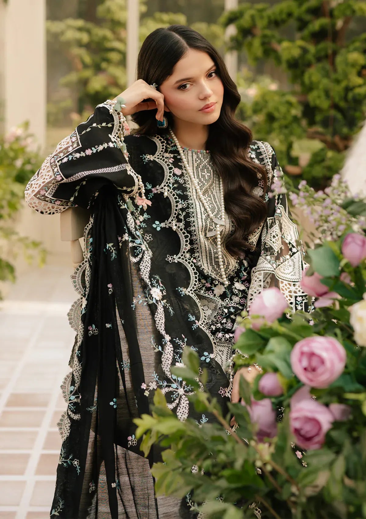 Bin Ilyas - Summer 3PC Embroidered Lawn Suit - AC0103