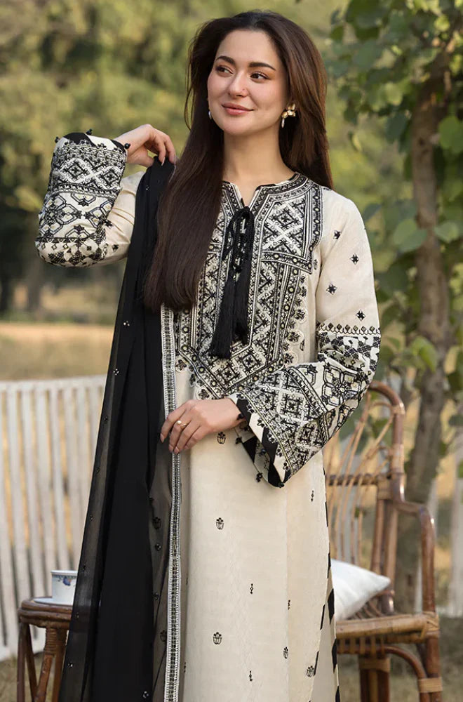 Allys Winter 3PC Dhanak Embroidered Suit -AC0735