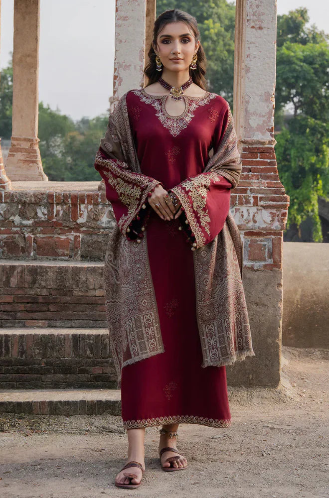 Izel Winter 3PC Dhanak Embroidered Suit -AC0744